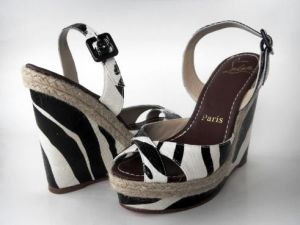 Louboutin Marpop Black and white patent leather wedges.jpg